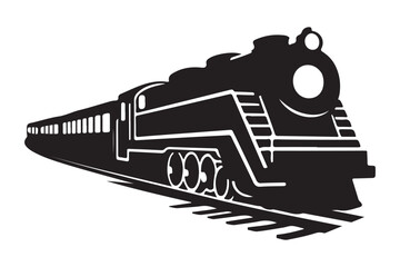 Obraz premium Classic steam engine train vector illustration for vintage railway designs