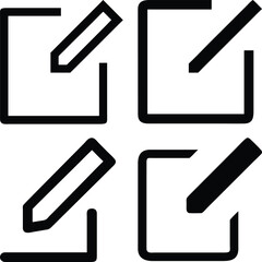 Edite icon Vector Silhoette Bundle Set Collection