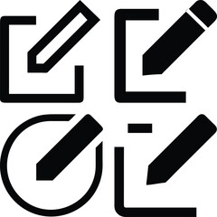 Edite icon Vector Silhoette Bundle Set Collection