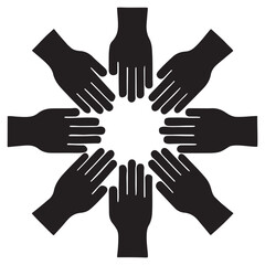 Many Hands United Symbolizing Collaboration and Community Empowerment