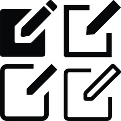 Edite icon Vector Silhoette Bundle Set Collection