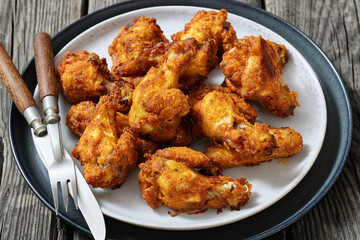crispy fried chicken wings on a plate