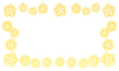 Watercolor frame with yellow shining stars