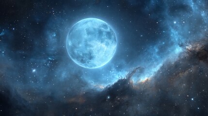 Obraz premium Cosmic Blue Moon (1)