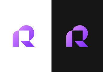 Unique R letter logo