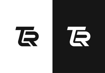 TR, RT initial letters monogram logo