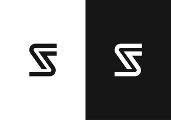 FS, SF initial letters monogram logo