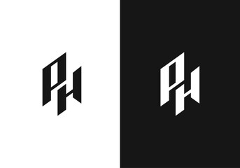 PH, HP initial letters monogram logo