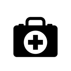 Obraz premium First Aid Kit Icon Black and White Medical Emergency Supplies Illustration