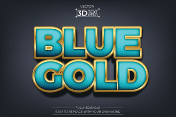 Blue gold editable 3D Text effect
