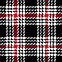 plaid tartan seamless repeat pattern. This is a black red white checkered plaid vector illustration. Design for decorative,wallpaper,shirts,clothing,tablecloths,wrapping,textile,fabric,texture