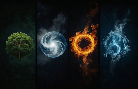 Mystical Representation of the Four Elements of nature