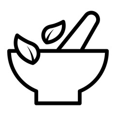 mortar and pestle Line Icon
