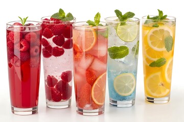 Colorful Fruit Infused Water Drinks