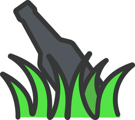 Waste Grass Filled Line Icon