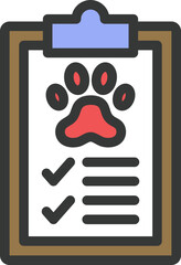 Pet Record Filled Line Icon