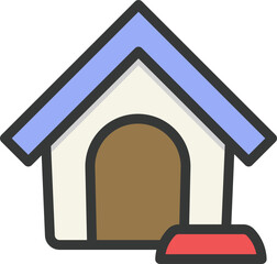 Pet House Filled Line Icon