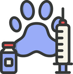 Pet Vaccine Filled Line Icon