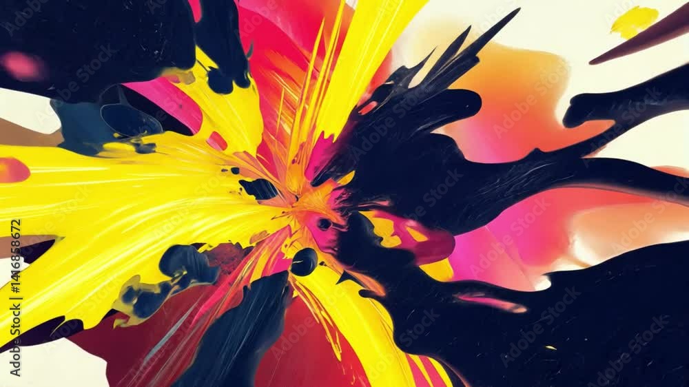 Poster vibrant abstract art dynamic splash of colorful creativity and expression in modern paint techniques