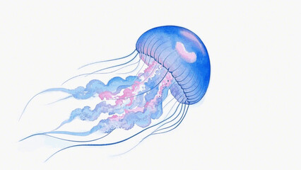 Tentacle bloom jellyfish isolated watercolor vector illustration svg  © Arun168