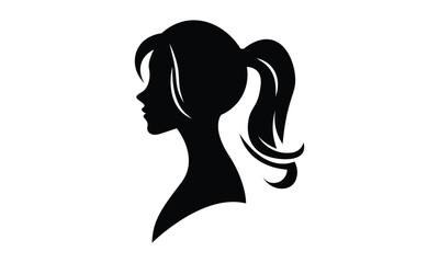 Black Silhouette Modern Girl vector art