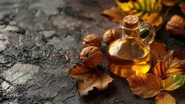 beech essential oil close-up. Selective focus