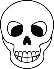 Simple Skull Line Art Vector – Halloween and Day of the Dead Illustration