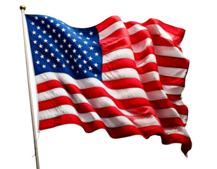  Usa flag flying clikp art white background, fourth july concept.png