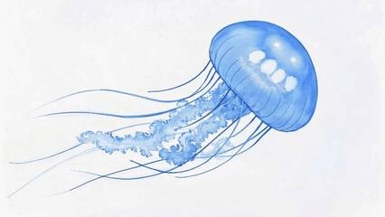 Luminescent flow jellyfish isolated watercolor vector illustration svg  © Arun168