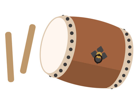 太鼓とバチのイラスト