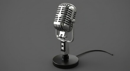 Vintage Microphone on Stand