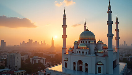 Fototapeta premium blue mosque at sunset