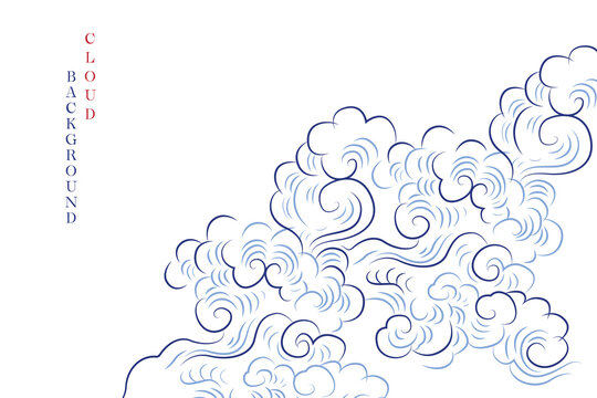 Chinese background with seamless style cloud pattern vector