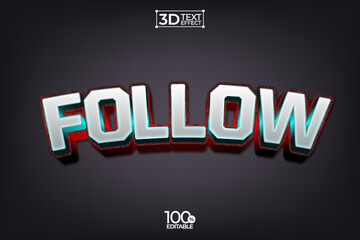 Follow editable 3D Text effect