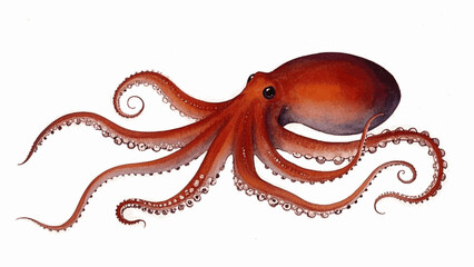 Tide dance octopus isolated watercolor vector illustration svg  © Arun168
