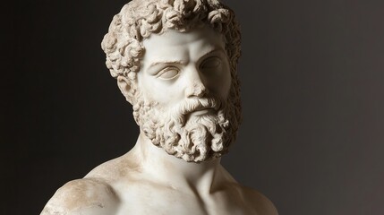 Marble Sculpture of a Greek Man with a Beard   64f6374d-b2d5-44ca-a6d6-fda3f91c748e