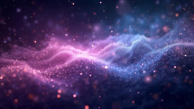 Glowing techno lines with floating neon particles, abstract synthwave digital background, electronic motion design in seamless 4K loop for music visuals and modern animation projects
