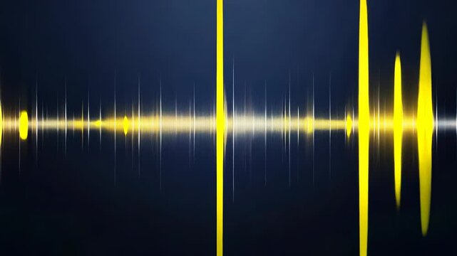 Abstract Sound Wave Visualization: Golden Hues on Dark Background