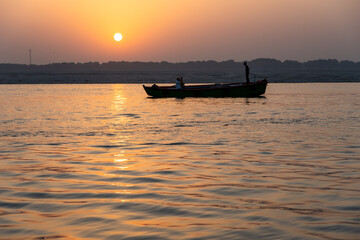 Varanasi, India sunrise sailing on Gange the sacred river