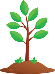 Small tree sapling eco friendly icon minimalist botanical art.