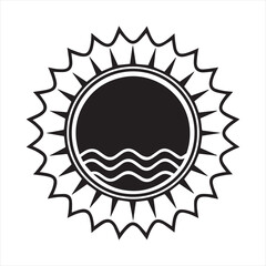 black and white sun vector