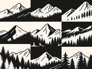 mountain landscape vector