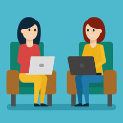 business woman with laptop