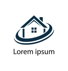 Home Logo with Rotating Circle Icon for Real Estate Branding.