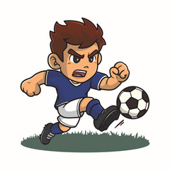 Obraz premium Playing soccer, football. Cartoon character