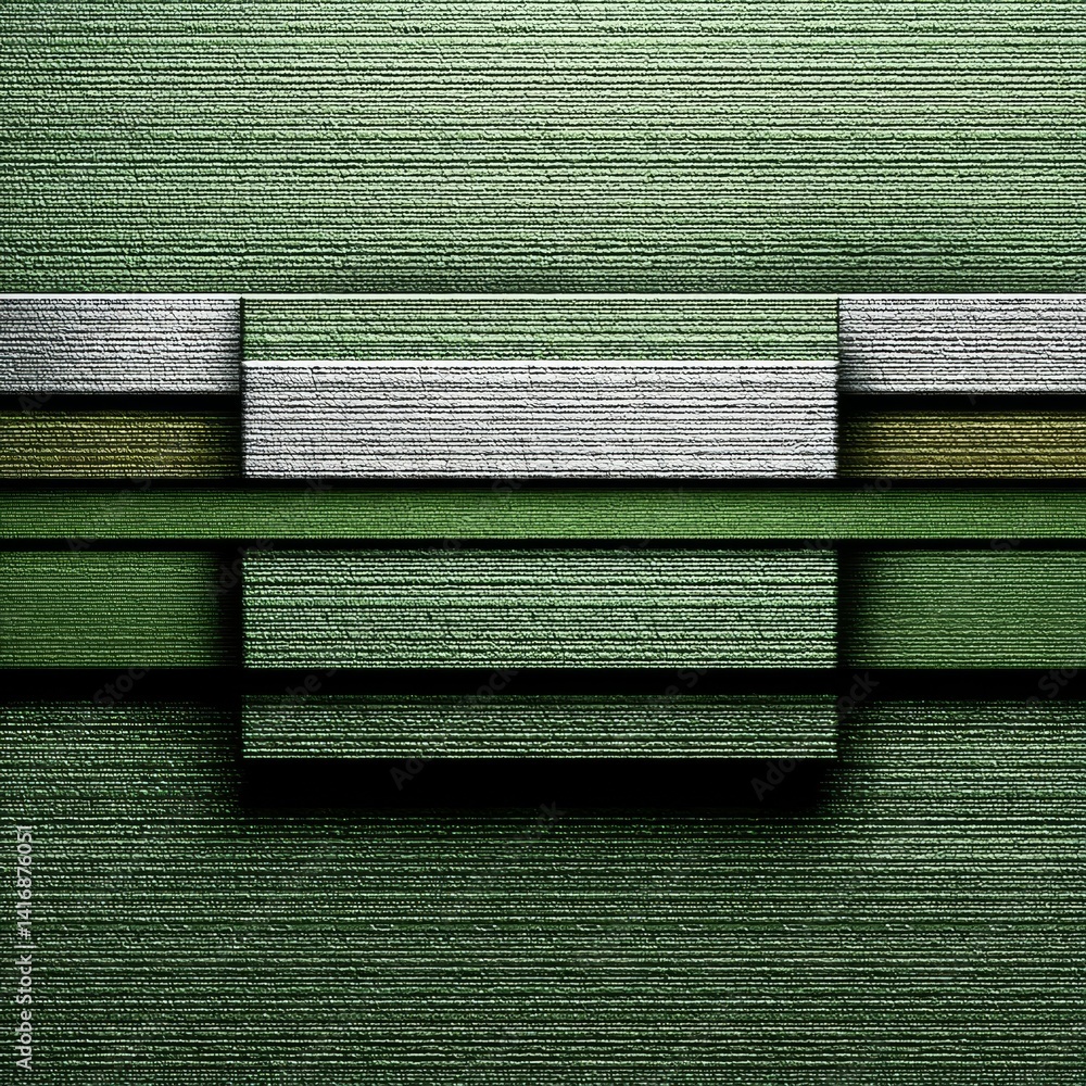 Poster Abstract Green Textured Background with Horizontal Lines and Geometric Block Overlays