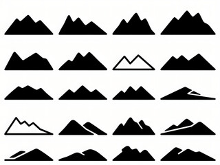 set of mountain icons