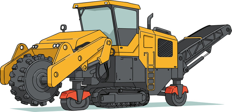 Yellow Cold Planer - Flat Vector Illustration