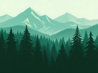 Fototapeta premium mountain landscape with trees