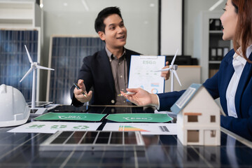 Sustainable development with renewable energy solutions, ecology concept, green business.